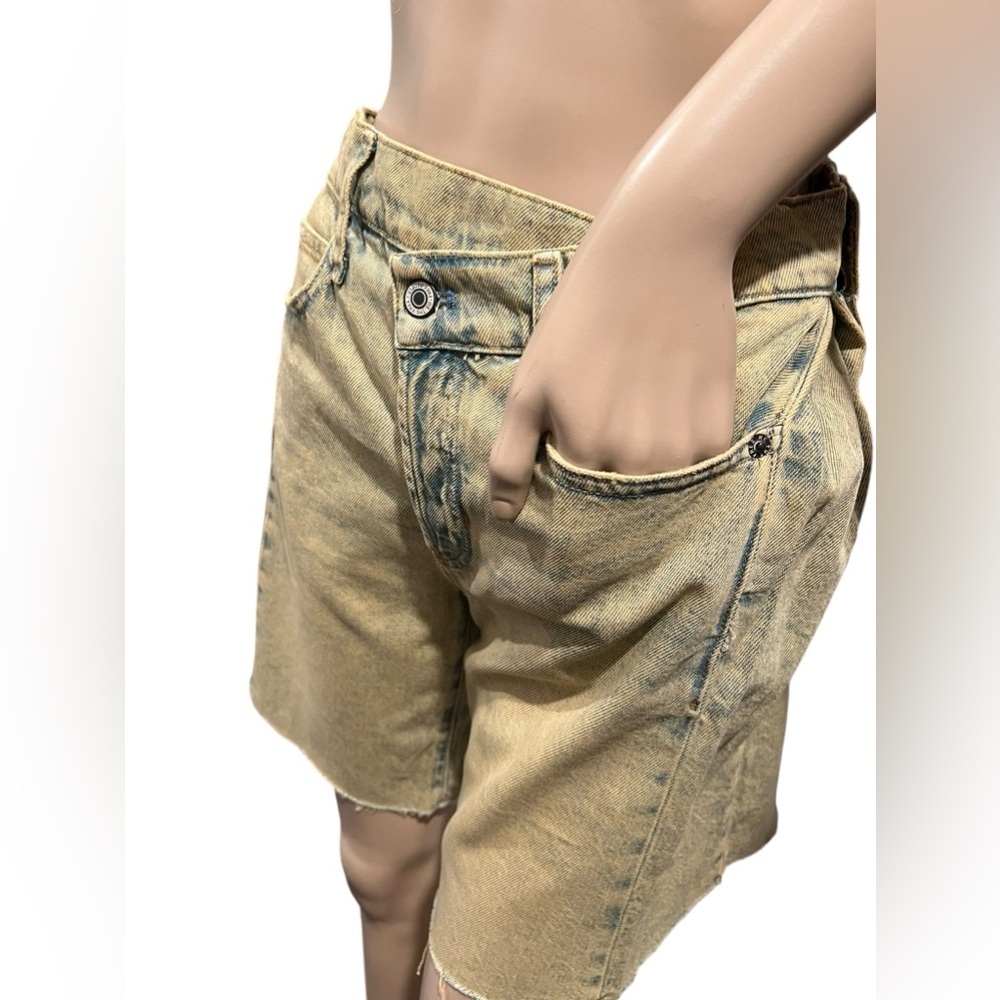 Free People We The Free Boomerang Womens Long Shorts High rise Raw Hem Size 24 - Picture 5 of 16